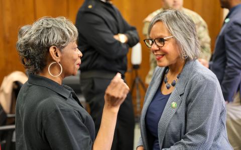 Rep. Kelly speaks to veteran 